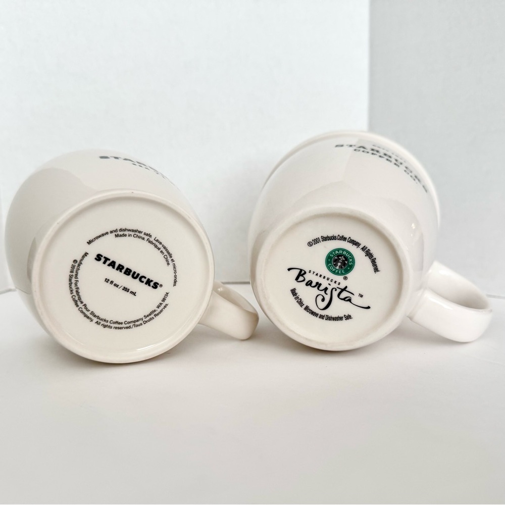 Starbucks Mugs 2001 Barista Mug and 2018 12oz SEA 71 WA Logo Mug - Picture 4 of 7